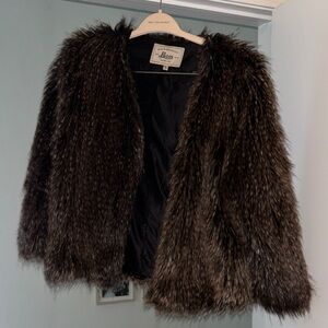 Bass Dark Brown Faux Fur Coat